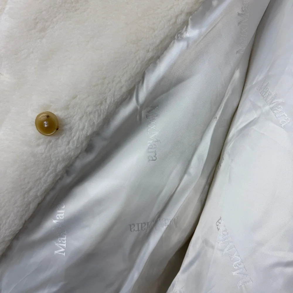 MaxMara TedGirl Alpaca Wool Silk Blend Teddy Icon Double Breasted Coat - Picture 10 of 15